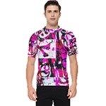 Pink Checker Graffiti  Men s Short Sleeve Rash Guard