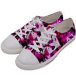 Pink Checker Graffiti  Women s Low Top Canvas Sneakers