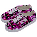 Pink Checker Graffiti  Kids  Classic Low Top Sneakers