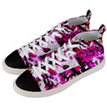 Pink Checker Graffiti  Men s Mid-Top Canvas Sneakers