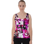 Pink Checker Graffiti  Velvet Tank Top