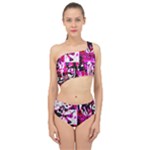 Pink Checker Graffiti  Spliced Up Two Piece Swimsuit