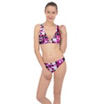 Pink Checker Graffiti  Classic Banded Bikini Set 