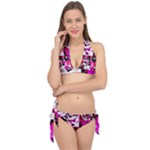 Pink Checker Graffiti  Tie It Up Bikini Set