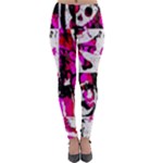 Pink Checker Graffiti  Lightweight Velour Leggings