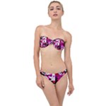 Pink Checker Graffiti  Classic Bandeau Bikini Set