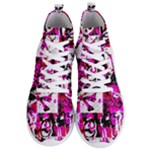 Pink Checker Graffiti  Men s Lightweight High Top Sneakers