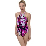 Pink Checker Graffiti  Go with the Flow One Piece Swimsuit