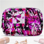 Pink Checker Graffiti  Make Up Pouch (Small)