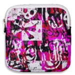 Pink Checker Graffiti  Mini Square Pouch