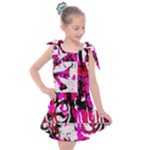 Pink Checker Graffiti  Kids  Tie Up Tunic Dress