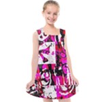 Pink Checker Graffiti  Kids  Cross Back Dress