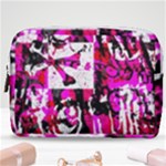 Pink Checker Graffiti  Make Up Pouch (Medium)