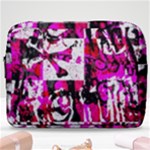 Pink Checker Graffiti  Make Up Pouch (Large)