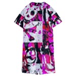 Pink Checker Graffiti  Kids  Boyleg Half Suit Swimwear