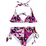 Pink Checker Graffiti  Kids  Classic Bikini Set