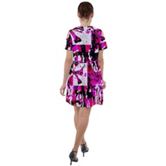 Short Sleeve Shoulder Cut Out Dress  