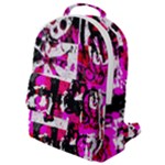 Pink Checker Graffiti  Flap Pocket Backpack (Small)