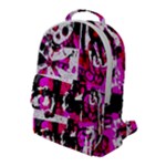 Pink Checker Graffiti  Flap Pocket Backpack (Large)