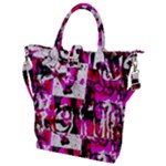 Pink Checker Graffiti  Buckle Top Tote Bag