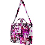 Pink Checker Graffiti  Square Shoulder Tote Bag