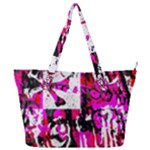 Pink Checker Graffiti  Full Print Shoulder Bag