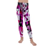 Pink Checker Graffiti  Kids  Lightweight Velour Leggings