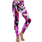 Pink Checker Graffiti  Kids  Lightweight Velour Classic Yoga Leggings