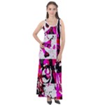 Pink Checker Graffiti  Sleeveless Velour Maxi Dress