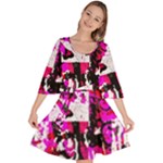 Pink Checker Graffiti  Velour Kimono Dress