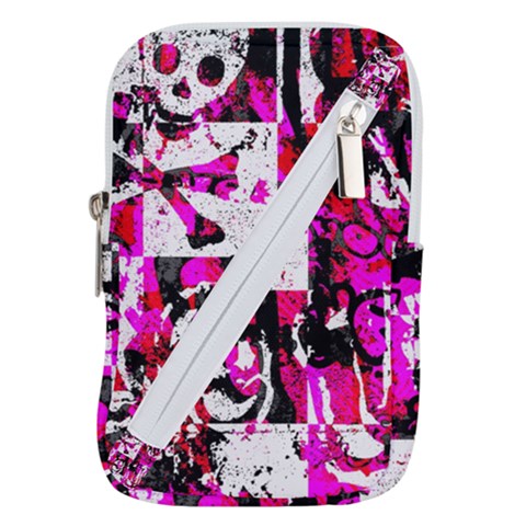 Pink Checker Graffiti  Belt Pouch Bag (Small) from ArtsNow.com
