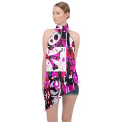 Halter Asymmetric Satin Top 