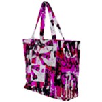 Pink Checker Graffiti  Zip Up Canvas Bag