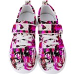 Pink Checker Graffiti  Men s Velcro Strap Shoes