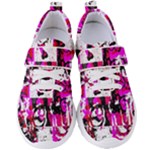 Pink Checker Graffiti  Women s Velcro Strap Shoes