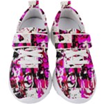 Pink Checker Graffiti  Kids  Velcro Strap Shoes