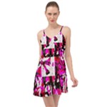 Pink Checker Graffiti  Summer Time Chiffon Dress