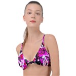 Pink Checker Graffiti  Knot Up Bikini Top