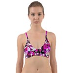 Pink Checker Graffiti  Wrap Around Bikini Top