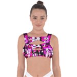 Pink Checker Graffiti  Bandaged Up Bikini Top