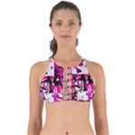 Pink Checker Graffiti  Perfectly Cut Out Bikini Top