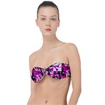 Pink Checker Graffiti  Classic Bandeau Bikini Top 