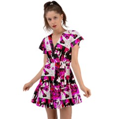 Flutter Sleeve Wrap Dress 