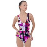 Pink Checker Graffiti  Side Cut Out Swimsuit