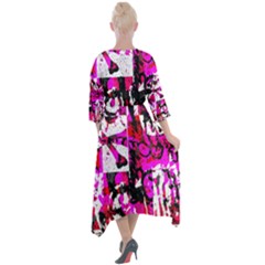 Quarter Sleeve Wrap Front Maxi Dress 