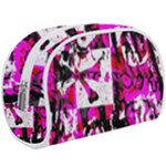 Pink Checker Graffiti  Make Up Case (Large)