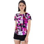 Pink Checker Graffiti  Back Cut Out Sport Tee