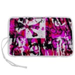 Pink Checker Graffiti  Pen Storage Case (L)