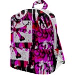 Pink Checker Graffiti  Zip Up Backpack