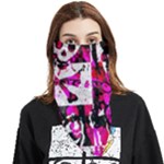 Pink Checker Graffiti  Face Covering Bandana (Triangle)